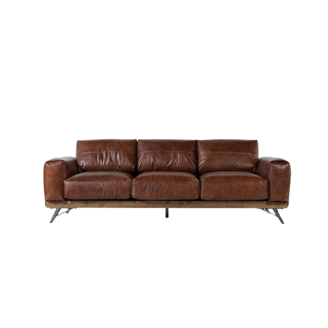 Picaso 3 Seater Leather Sofa - Expresso image 1